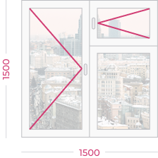 двустворчатое с форточкой