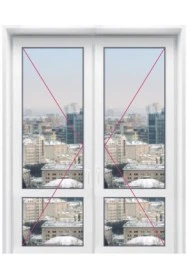 Двухстворчатая дверь с полным остеклением без перегородки - 3 Двухстворчатая дверь с полным остеклением без перегородки - фото - 3